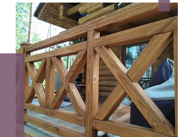 Деревянные перила под ключ в Амурске от 7749 руб. 