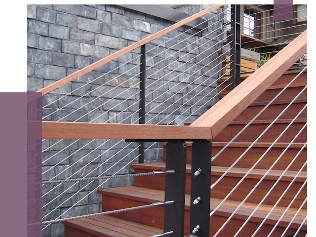 Тросовые перила под ключ в Амурске от 7852 руб. 