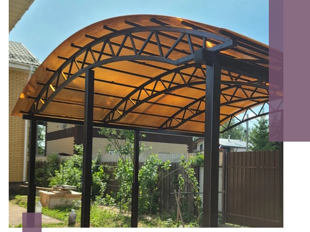 Изготовление навесов под ключ в Амурске из качественных материалов