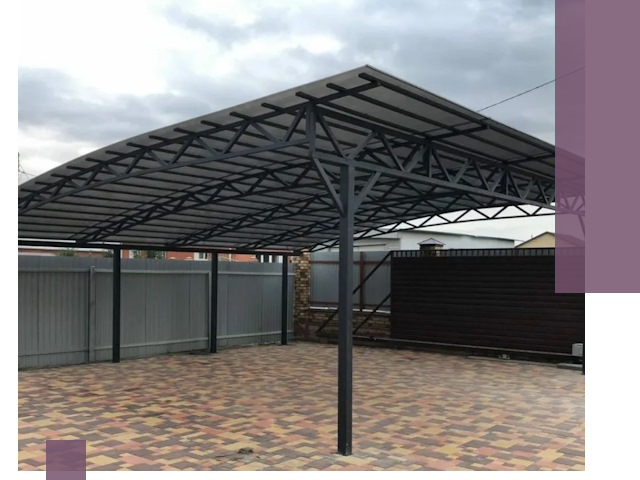 Недорогие навесы под ключ в Амурске — изготовление и монтаж