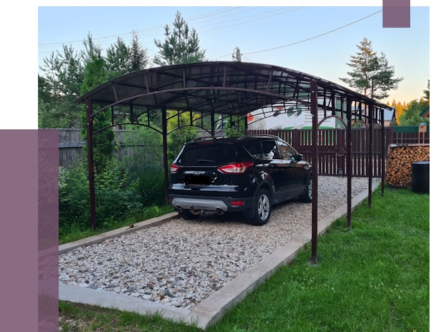 Навесы для автомобиля в Амурске от 13277 руб.  | ПРОЛЁТ-Мрс