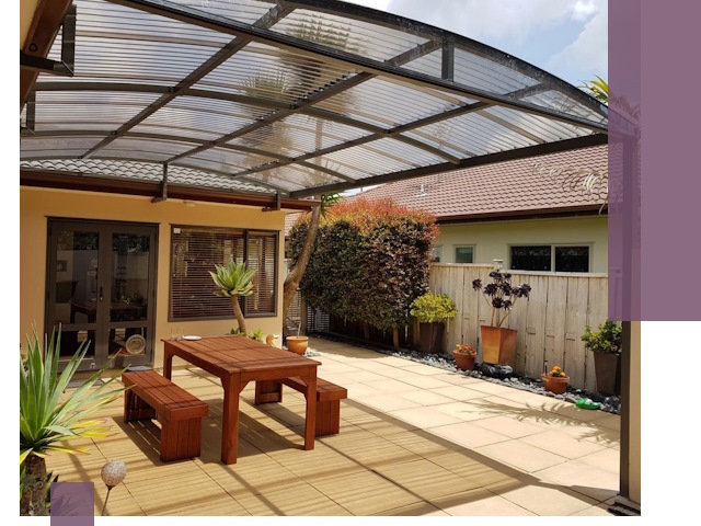 Навесы во двор под ключ в Амурске — изготовление и монтаж