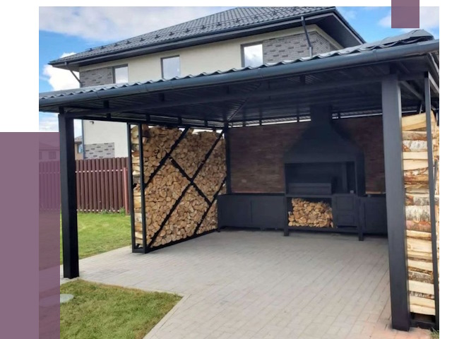 Навесы для барбекю в Амурске от 12863 руб. под ключ | ПРОЛЁТ-Мрс