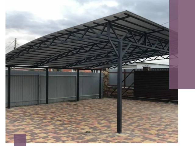 Металлические навесы под ключ в Амурске — изготовление и монтаж