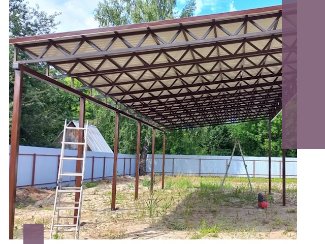 Односкатные навесы под ключ в Амурске — изготовление и монтаж