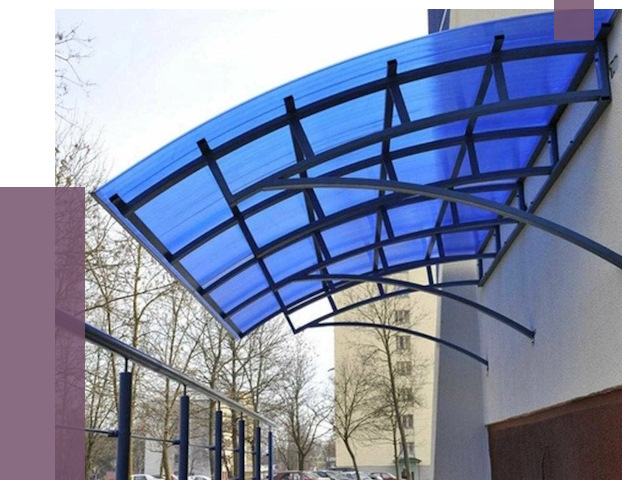 Козырьки из поликарбоната в Амурске от 4339 руб. под ключ | ПРОЛЁТ-Мрс