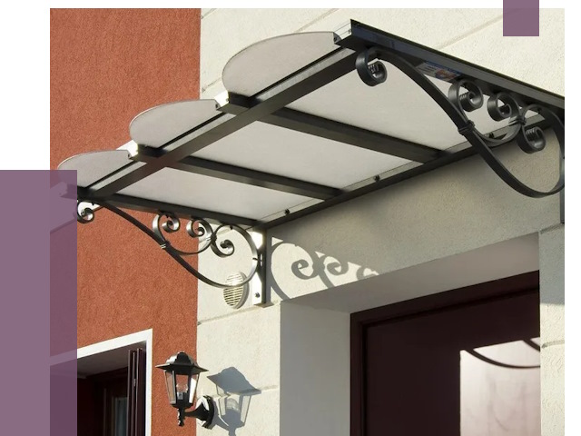 Односкатные козырьки в Амурске от 8472 руб.  | ПРОЛЁТ-Мрс