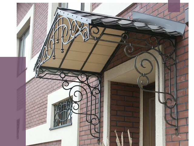 Двускатные козырьки в Амурске под ключ от 12915 руб.