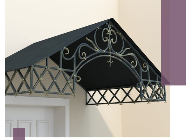 Двускатные металлические козырьки под ключ в Амурске