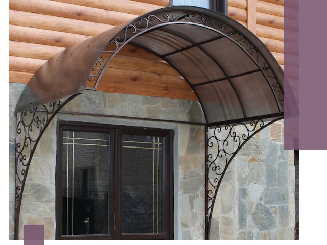 Арочные козырьки под ключ в Амурске: изготовление и монтаж